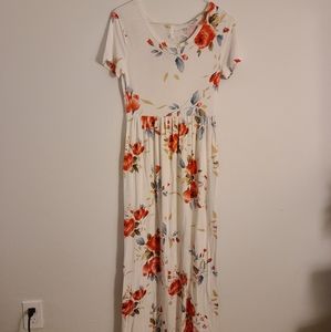 Amazon White Floral Maxi Skirt